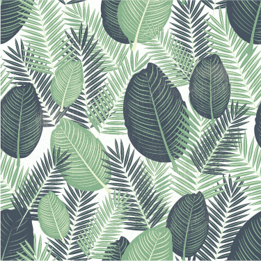 Tappeto vinile fiori foglie di giungla verde - TenStickers