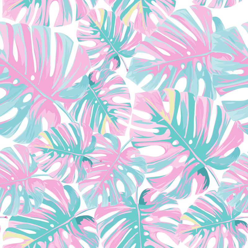Tappeto vinile fiori motivo monstera deliciosa - TenStickers