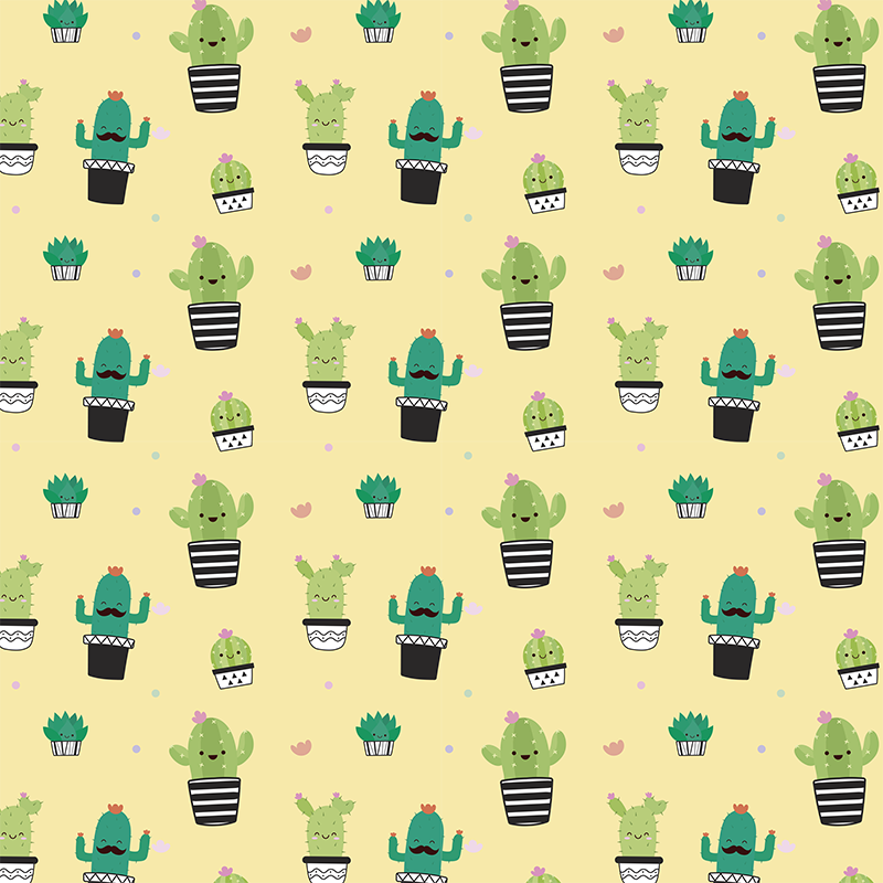 Tappeto vinile fiori cactus disegno motivo - TenStickers