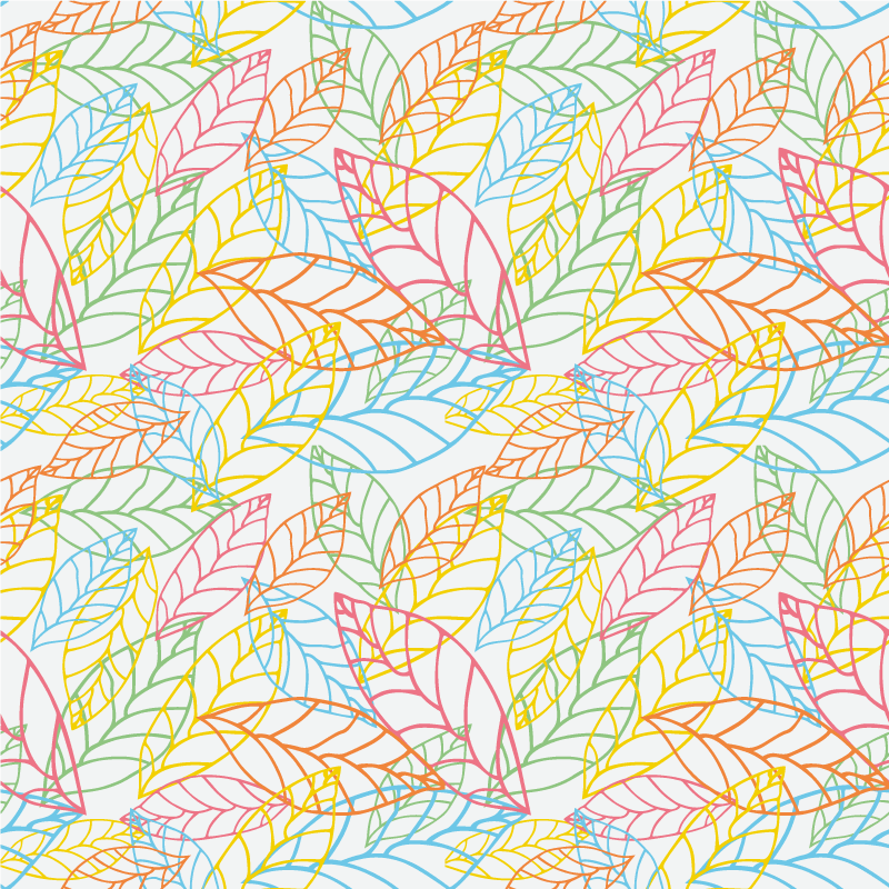 Tappeto vinile fiori design foglie neon colorate - TenStickers