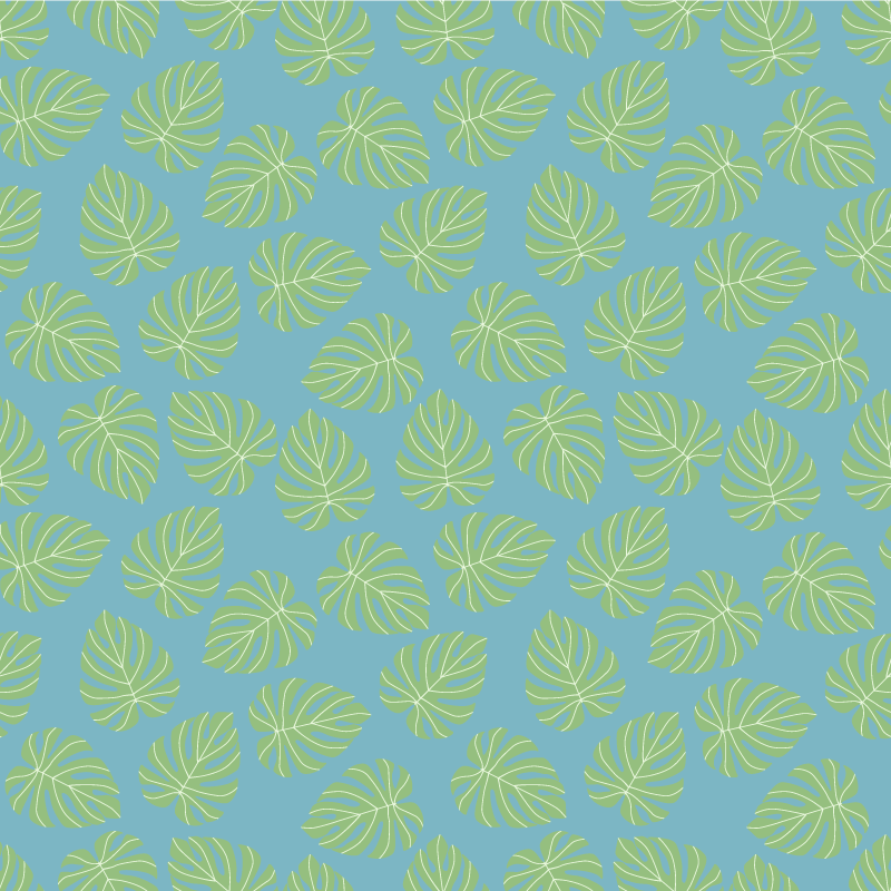 Tappeto vinile fiori design foglie verdi estate - TenStickers