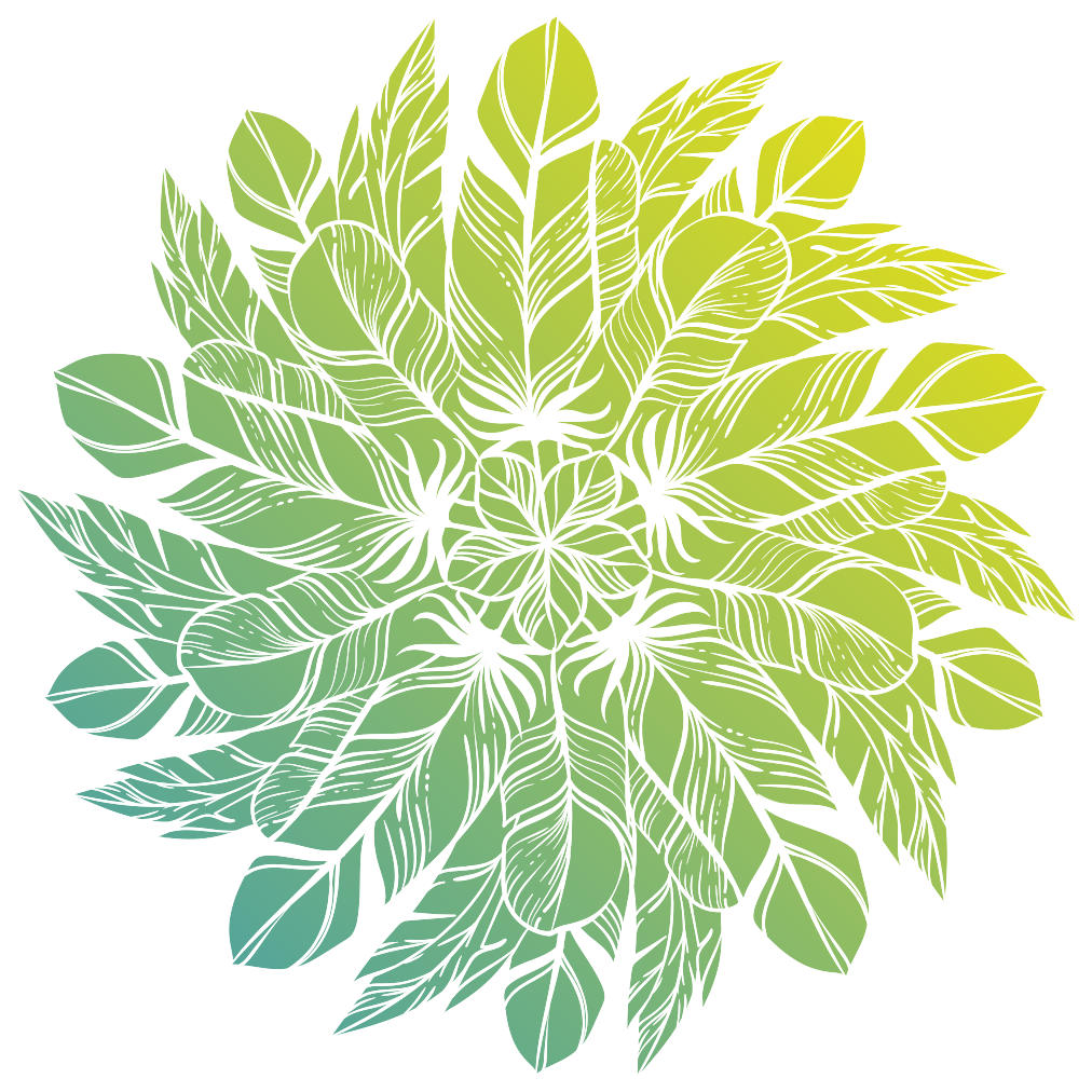 Tappeto vinile fiori motivo circolare foglie - TenStickers