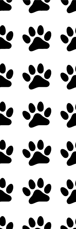 Tappeto vinile camera da letto impronte di cane bianche - TenStickers