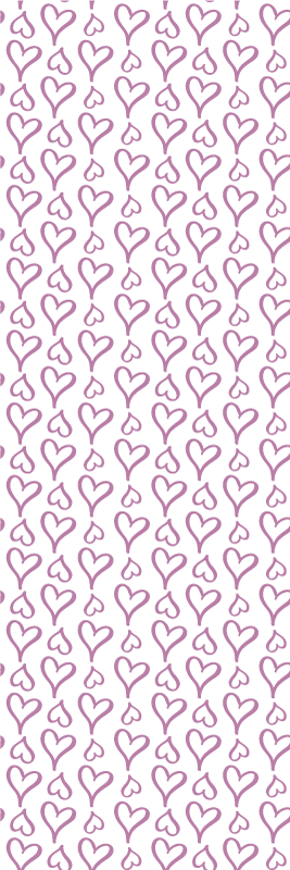 Tappeto vinile camera da letto icone cuori rosa illustrati - TenStickers