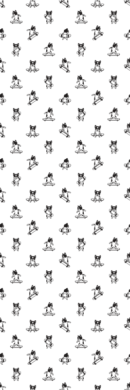 Tappeto vinile camera da letto cane carino su skateboard - TenStickers