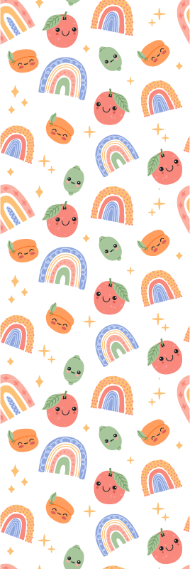 Tappeto vinile camera da letto frutta con faccia carina - TenStickers
