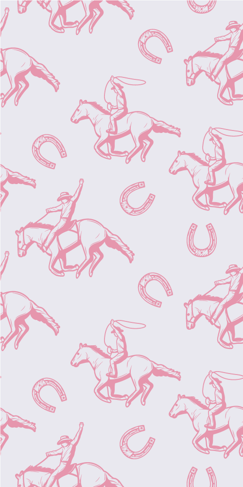 Tappeto vinile camera da letto motivo cavalli rosa - TenStickers