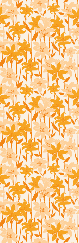 Tappeto vinile camera da letto piccoli fiori arancioni - TenStickers