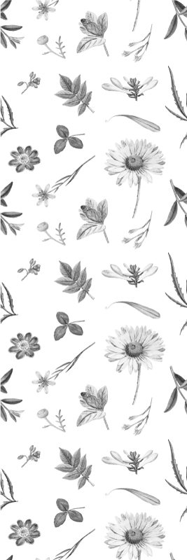Tappeto vinile camera da letto fiori grigi primavera - TenStickers