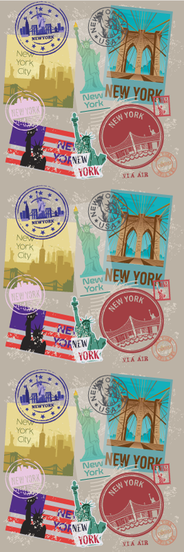 Tappeto vinile camera da letto collage di vecchia nyc - TenStickers