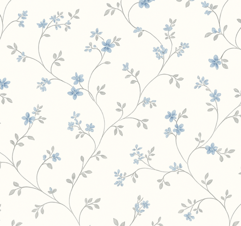 Tappeto vinile camera da letto prato blu classico - TenStickers