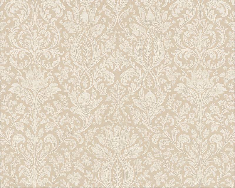 Tappeto vinile camera da letto floreale beige classico - TenStickers
