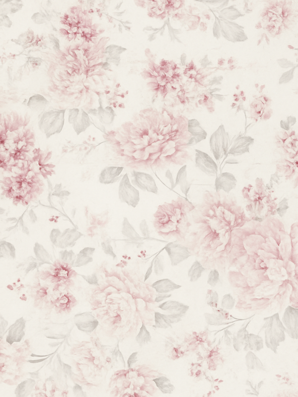 Tappeto vinile camera da letto design floreale rosa vintage - TenStickers