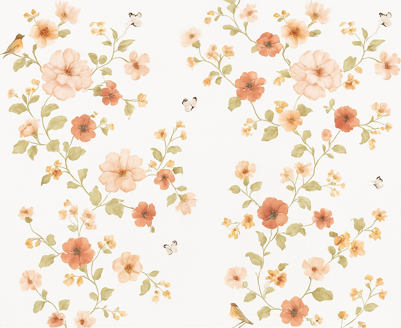 Tappeto vinile camera da letto fiori bianchi piccoli - TenStickers