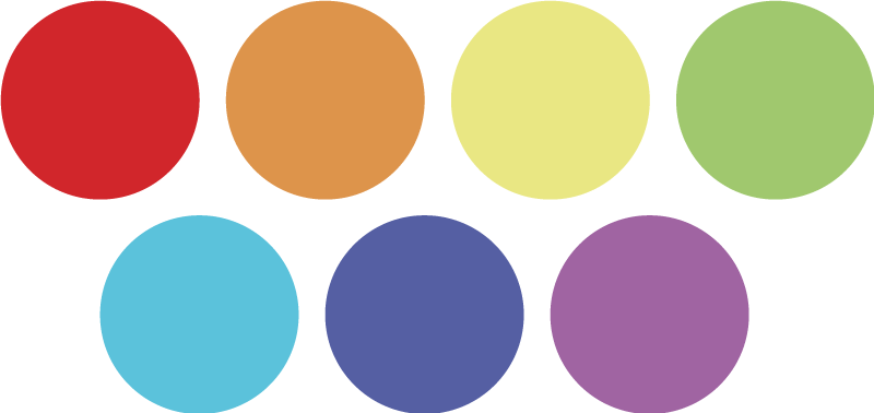 Tappeto vinile geometrico grandi pois arcobaleno - TenStickers
