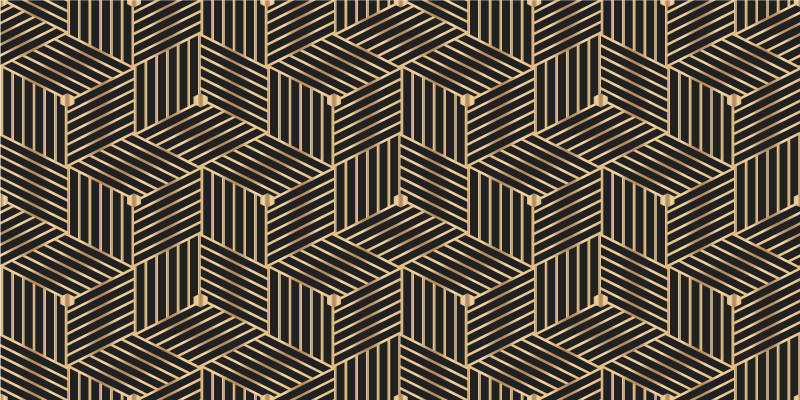 Tappeto vinile geometrico motivo decorativo oro - TenStickers