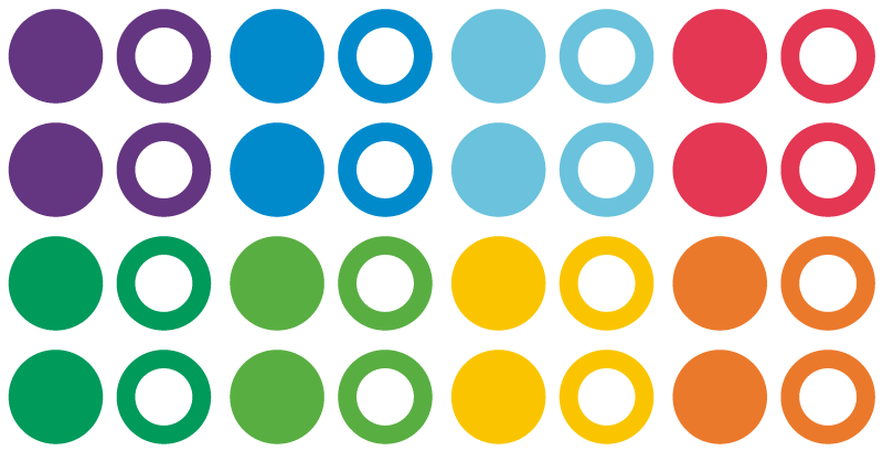 Tappeto vinile geometrico cerchi dai colori arcobaleno - TenStickers