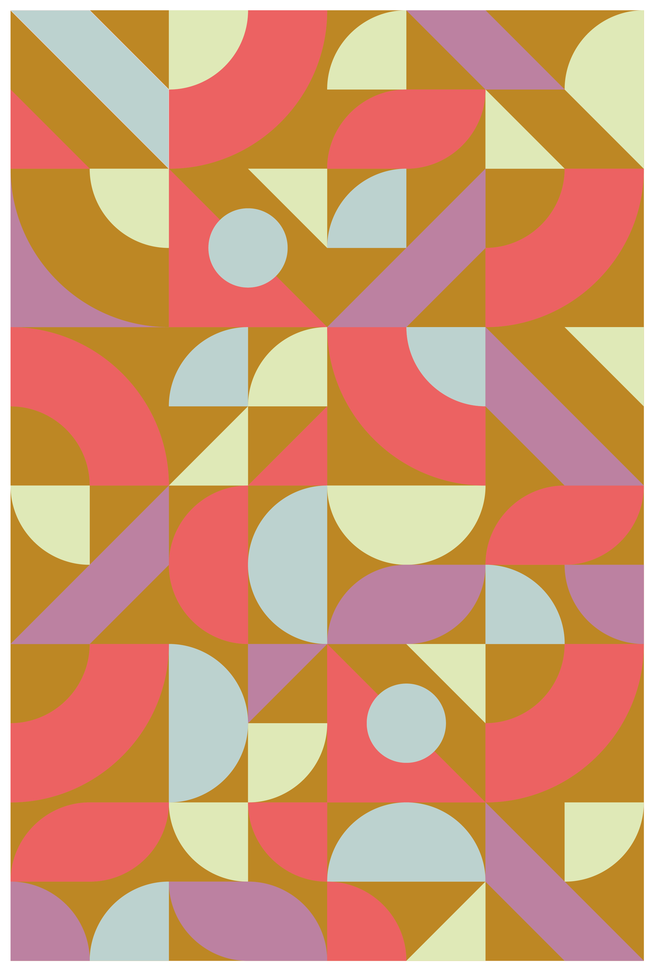 Tappeto vinile geometrico colori retro - TenStickers