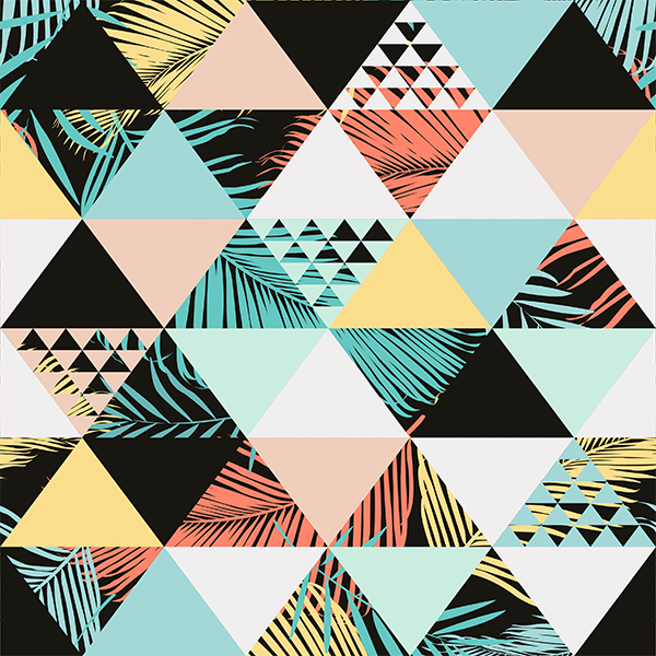 Tappeto vinile geometrico triangoli della giungla - TenStickers