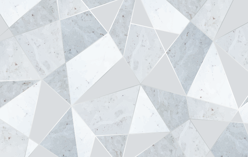 Tappeto vinile geometrico marmo triangolare grigio semplice - TenStickers