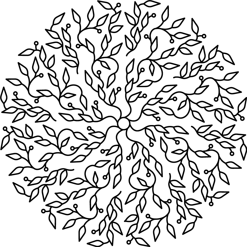 Tappeto vinile geometrico albero della vita astratto - TenStickers
