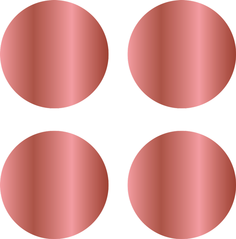 Tappeto vinile geometrico a pois rosa oro - TenStickers