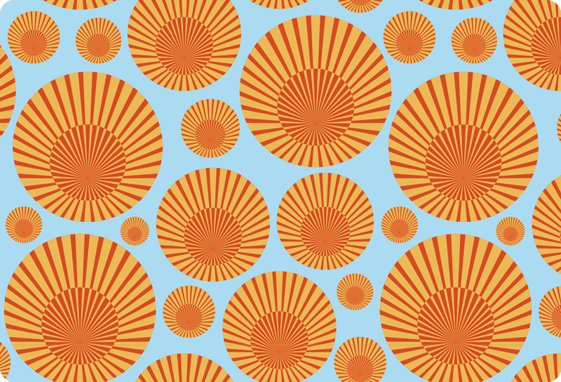 Tappeto vinile geometrico sole degli anni '70 - TenStickers