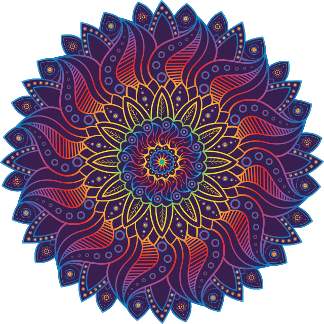 Tappeto vinile geometrico mandala arcobaleno - TenStickers