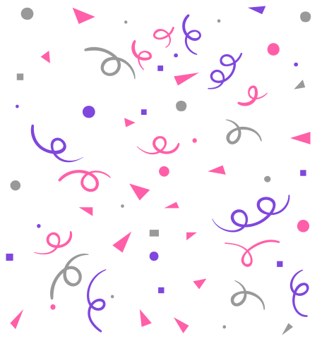 Tappeto vinile geometrico confetti grigio rosa e viola - TenStickers