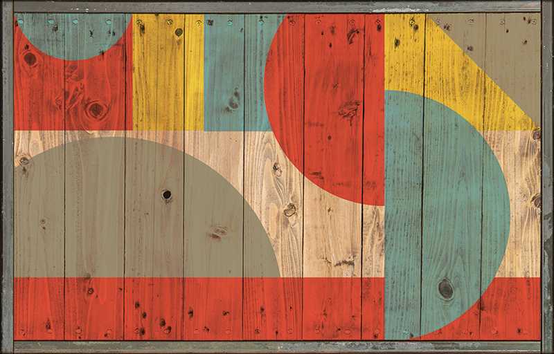 Tappeto vinile geometrico geometrie con legno - TenStickers