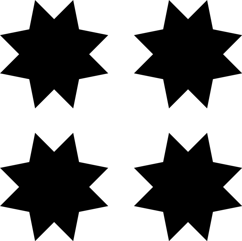 Tappeto vinile geometrico forme stelle nere - TenStickers