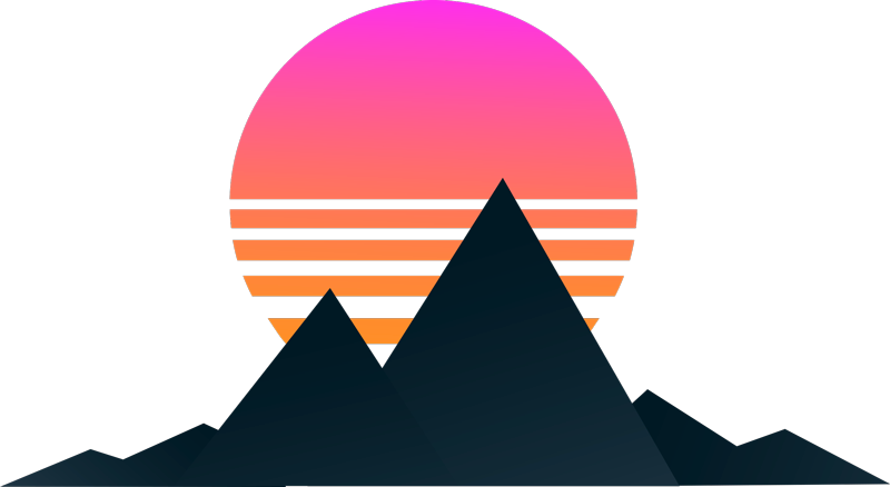 Tappeto vinile geometrico tramonto in montagna - TenStickers