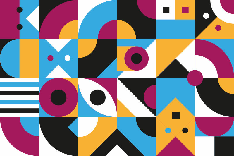 Tappeto vinile geometrico elementi astratti vivaci - TenStickers
