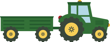 Tappeto vinile per bambini trattore e carro verde - TenStickers