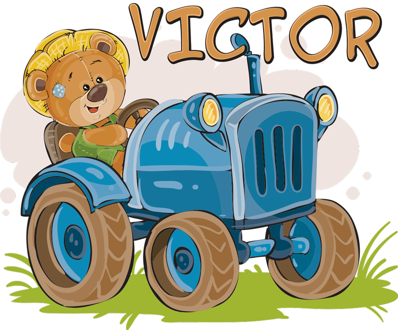 Tappeto vinile per bambini trattore personalizzabile - TenStickers