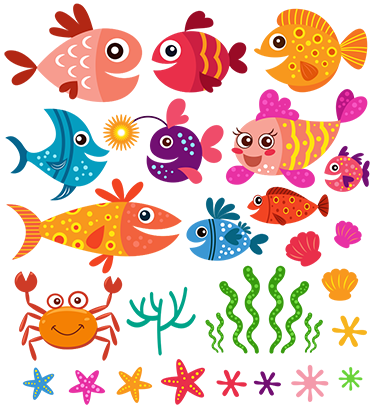 Tappeto vinile per bambini pesciolini colorati - TenStickers