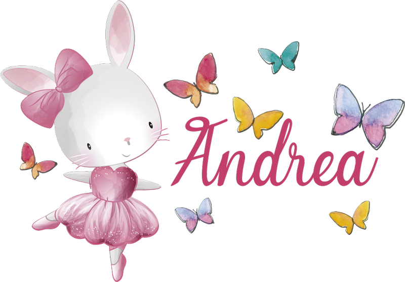 Tappeto vinile per bambini ballerina circondata da farfalle - TenStickers