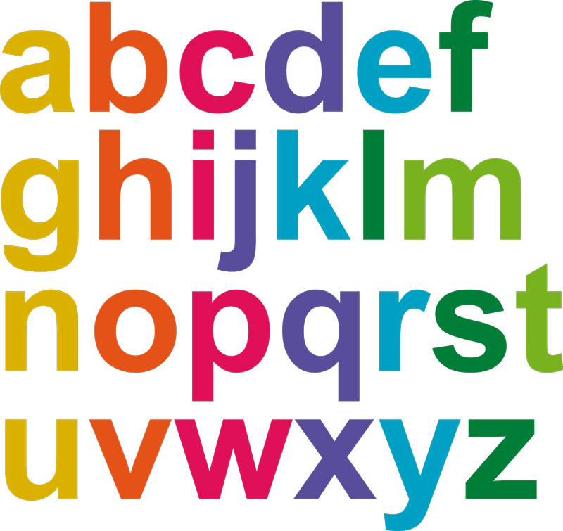 Tappeto vinile per bambini alfabeto colori minimalisti - TenStickers