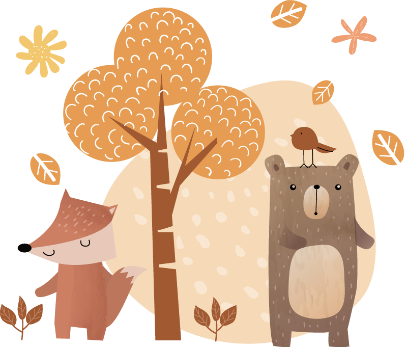 Tappeto vinile per bambini animali e alberi - TenStickers