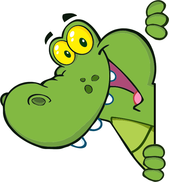 Tappeto vinile per bambini coccodrillo verde felice - TenStickers