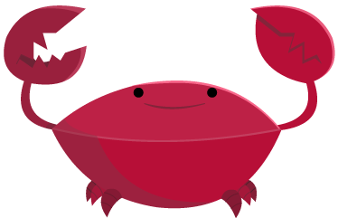 Tappeto vinile per bambini granchio rosso sorridente - TenStickers