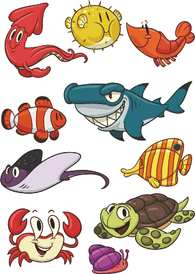 Tappeto vinile per bambini pesci colorati - TenStickers