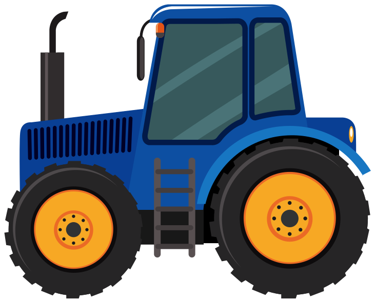 Tappeto vinile per bambini trattore blu - TenStickers
