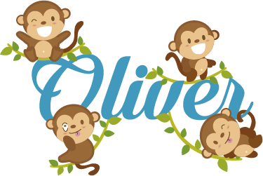 Tappeto vinile per bambini con scimmiette - TenStickers