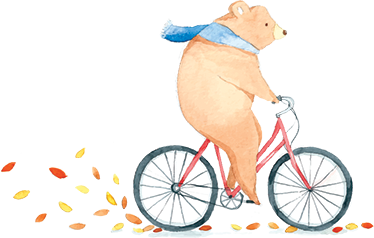 Tappeto vinile per bambini orso in bicicletta - TenStickers