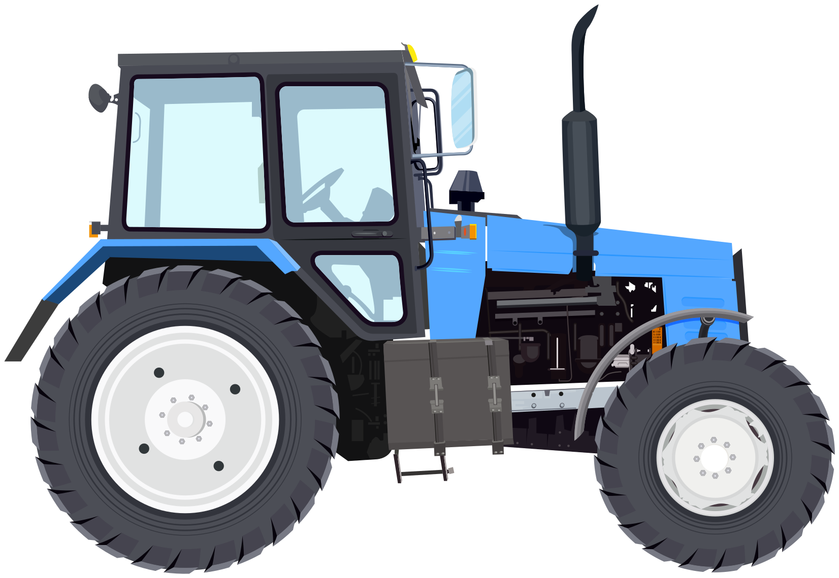 Tappeto vinile per bambini trattore moderno blu - TenStickers