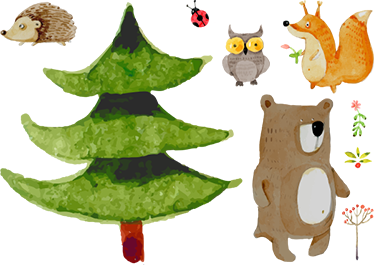 Tappeto vinile per bambini animali della foresta selvaggia - TenStickers