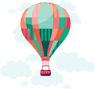 Tappeto vinile per bambini palloncini patchwork - TenStickers