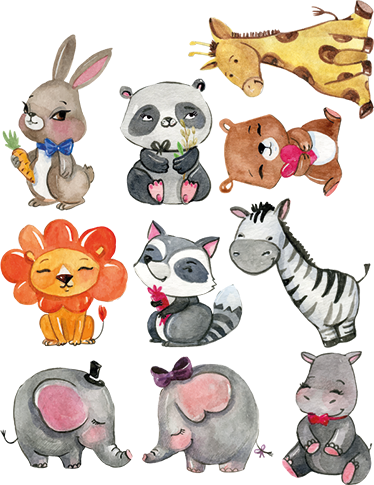 Tappeto vinile per bambini adesivi animali della giungla - TenStickers