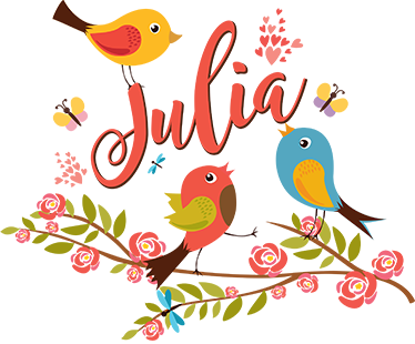 Tappeto vinile per bambini uccellini primaverili con nome - TenStickers